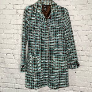 Wet Seal turquoise and brown long jacket